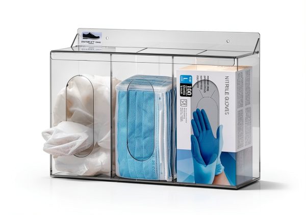 Clear Acrylic Medical Organizer Lid- 3 Wall Mount Dispenser - Shtiblet-2