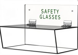 Safety Glasses Holder by Cq acrylic - Dustproof Wall Mount with Lid-0