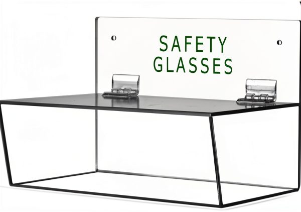 Safety Glasses Holder by Cq acrylic - Dustproof Wall Mount with Lid-0