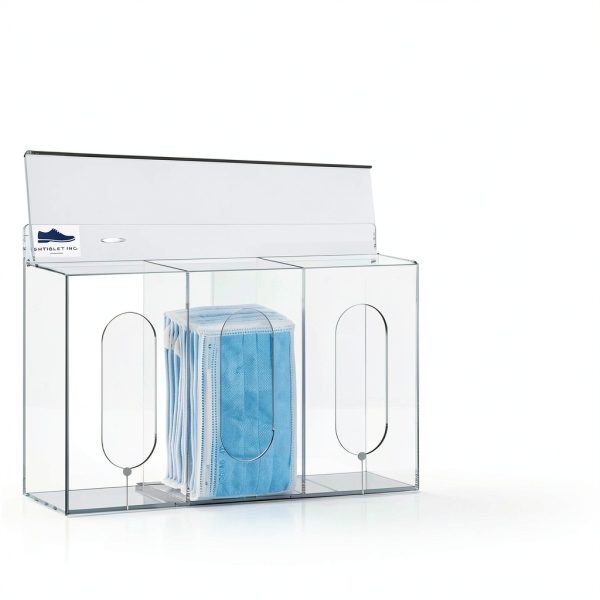Clear Acrylic Medical Organizer Lid- 3 Wall Mount Dispenser - Shtiblet-3