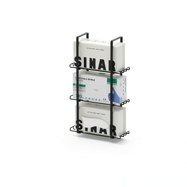 Glove Holder Dispenser Livnhood Wall‑Mount Three‑Tier Metal Box-4