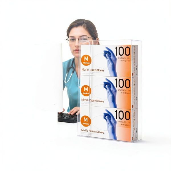 Acrylic Glove Box Holder Wall Mount by Yieach 3‑Tier Large Clear-7