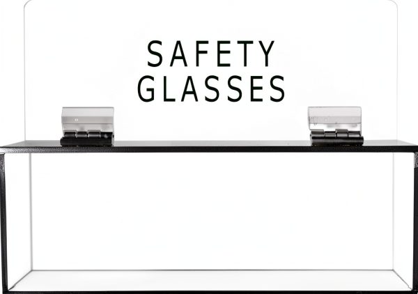 Safety Glasses Holder by Cq acrylic - Dustproof Wall Mount with Lid-1