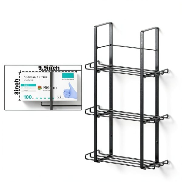 Glove Holder Dispenser Livnhood Wall‑Mount Three‑Tier Metal Box-5