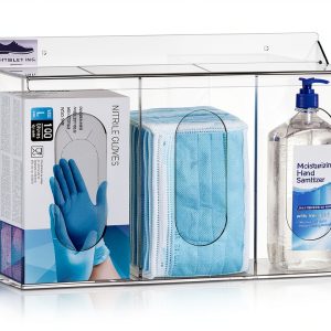 Clear Acrylic Medical Organizer Lid- 3 Wall Mount Dispenser - Shtiblet-0