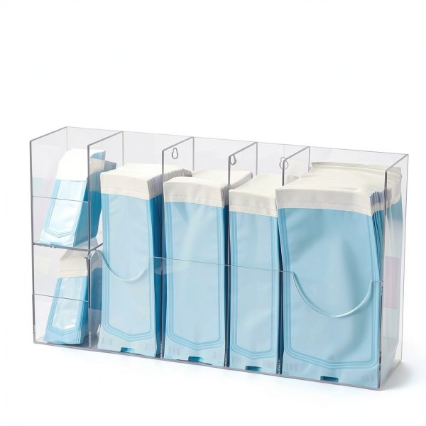 Clear Sterilization Pouches Dispenser Rack – Leinuosen 6‑Divided Wall-6