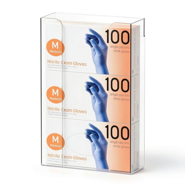 Acrylic Glove Box Holder Wall Mount by Yieach 3‑Tier Large Clear-0