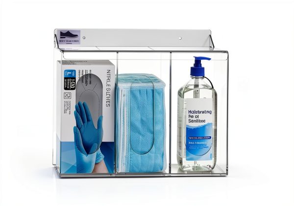 Clear Acrylic Medical Organizer Lid- 3 Wall Mount Dispenser - Shtiblet-5