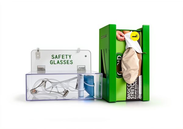 Safety Glasses Holder by Cq acrylic - Dustproof Wall Mount with Lid-2
