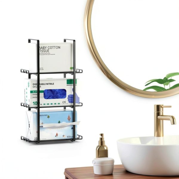 Glove Holder Dispenser Livnhood Wall‑Mount Three‑Tier Metal Box-3