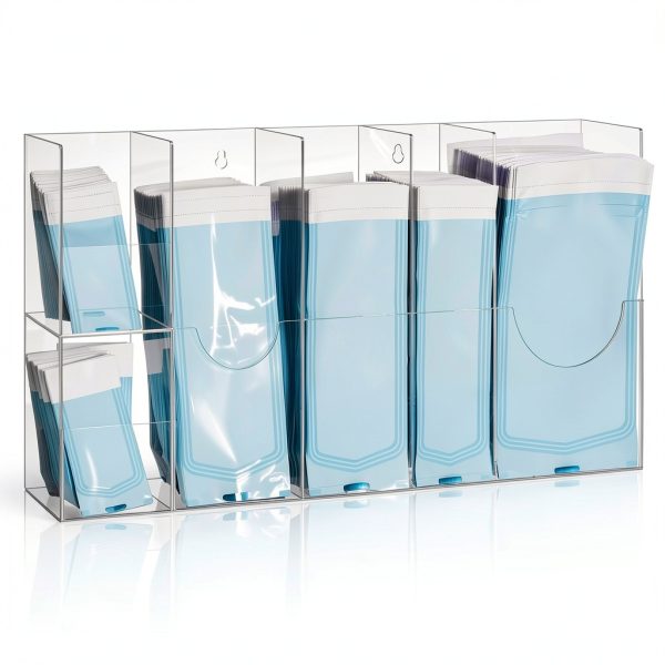 Clear Sterilization Pouches Dispenser Rack – Leinuosen 6‑Divided Wall-0