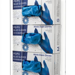 Stock Your Home Triple Acrylic Gloves Dispenser, Tissue Box Shelf, Glove Holder Wall Mount, for Kitchen, Cleaning Closet, Lab, Exam, Office-0