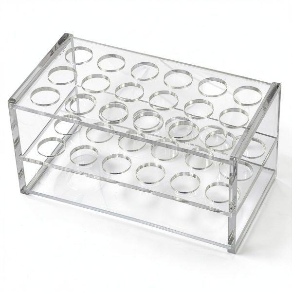 Clear Acrylic Test Tube Rack 18-Hole Teensery Rack for 10ml/15ml Tubes-0